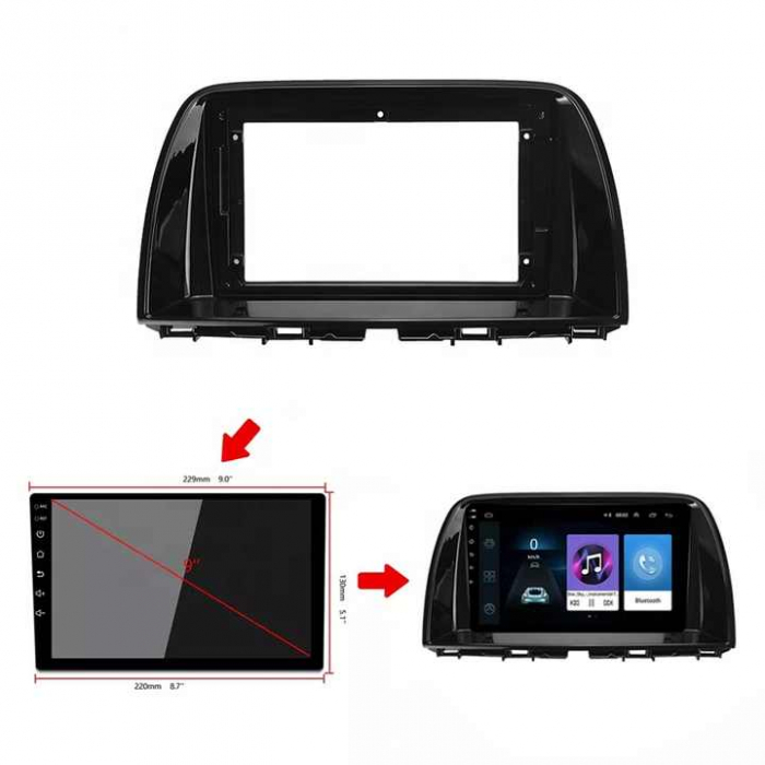 Rama adaptoare compatibil cu Mazda CX5 2012-2017 de 9 inch [4]