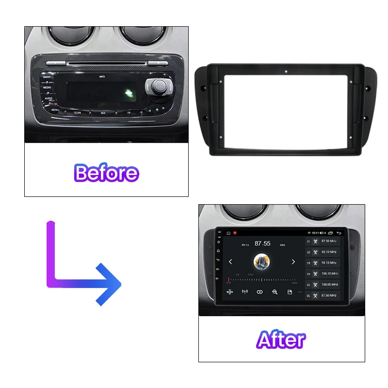 Rama adaptoare compatibil cu Seat Ibiza 6J 2009-2013 de 9 inch [2]