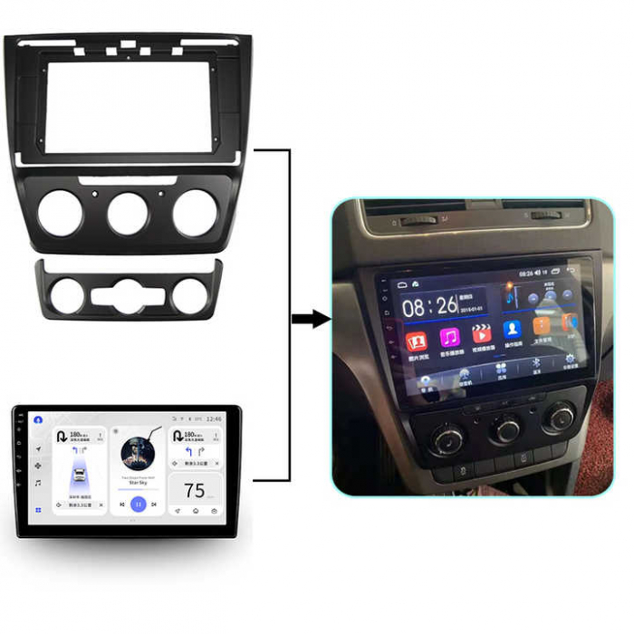Rama adaptoare compatibil cu Skoda Yeti 2014-2017 de 10.2 inch [2]