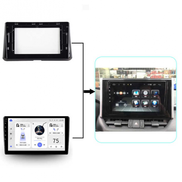 Rama adaptoare compatibil cu Toyota Corolla/Auris 2018-2019 de 10.2 inch [2]