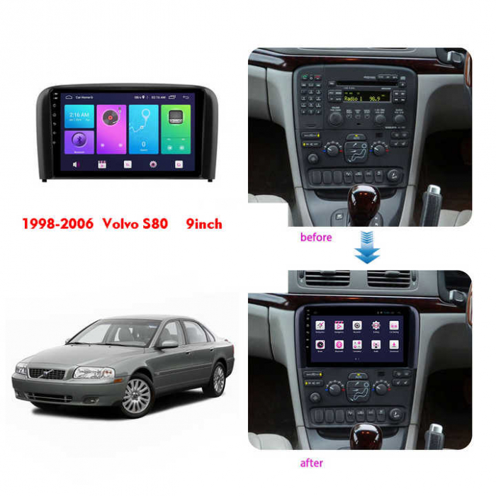 Rama adaptoare compatibil cu Volvo S80 1998-2006 de 9 inch [2]