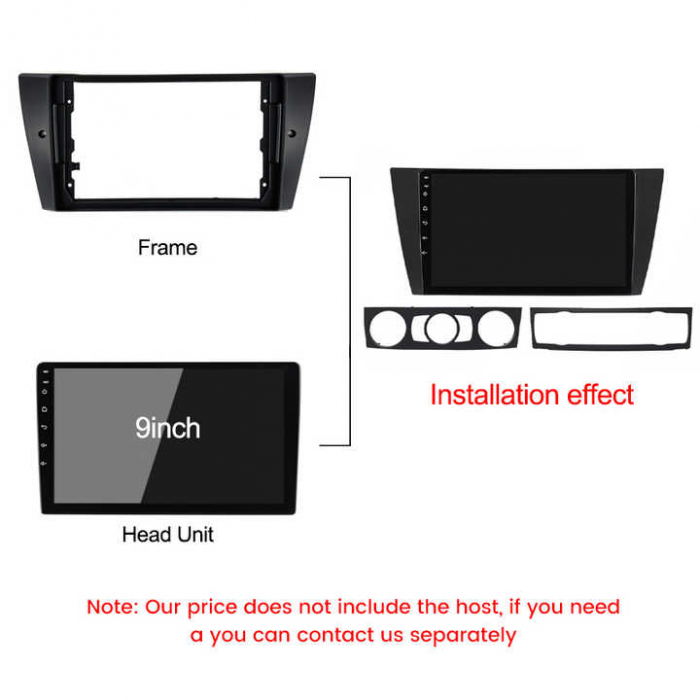 Rama adaptoare pentru BMW E90 E91 E92 de 9 inch [2]