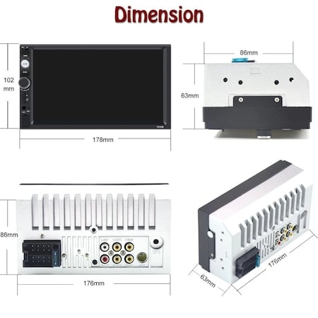 Navigatie NAVI-IT MirrorLink mp5 player auto 7010B compatibil cu BMW, Rama 2Din, Suporti prindere, camera marsarier 4 led night-vision, Bluetooth, Divix , AVI , USB , SD Card , AUX [6]