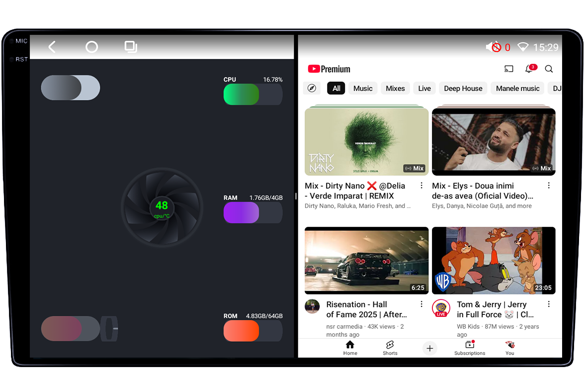 (Resigiliata) Navigatie GPS universala, 8GB RAM 128GB ROM, Octacore, Platforma TS18, Android 14, Display QLED 9", Suporta camera 360º, DSP, Carplay&Android Auto, SIM 4G, Ventilator Activ [3]
