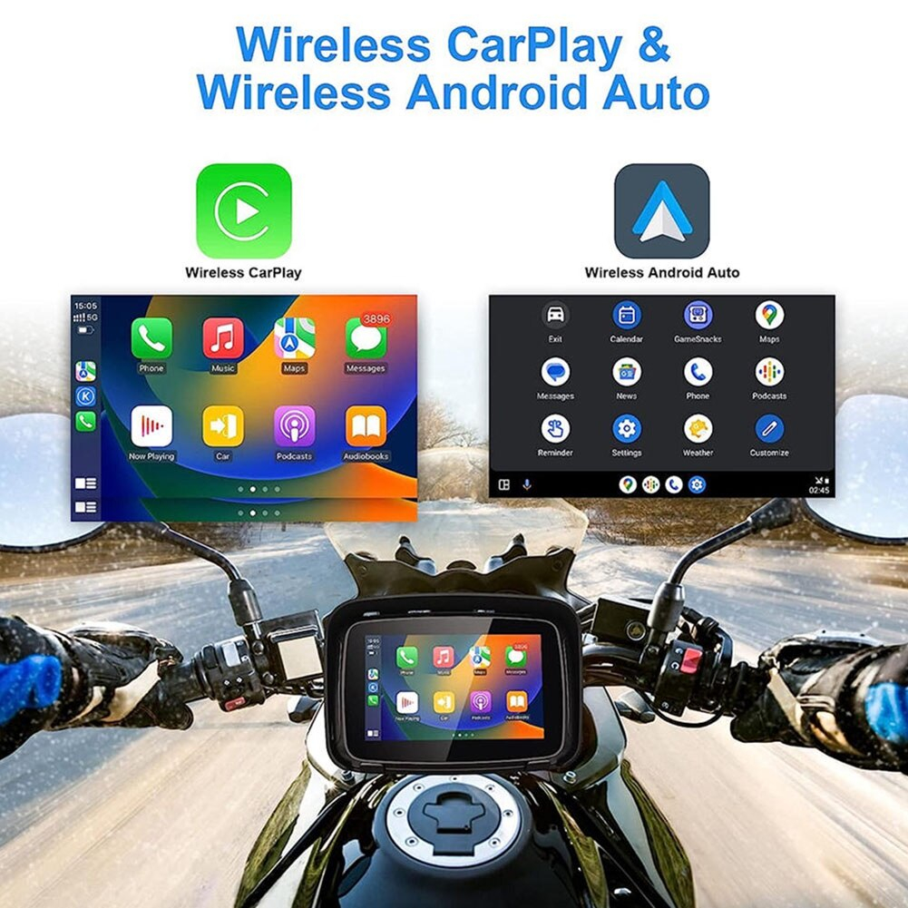 Sistem de navigatie GPS pentru Motocicleta, Ecran Tactil 5 inch, Impermeabil IPX7, Dual Bluetooth, TF/USB, WIFI [2]