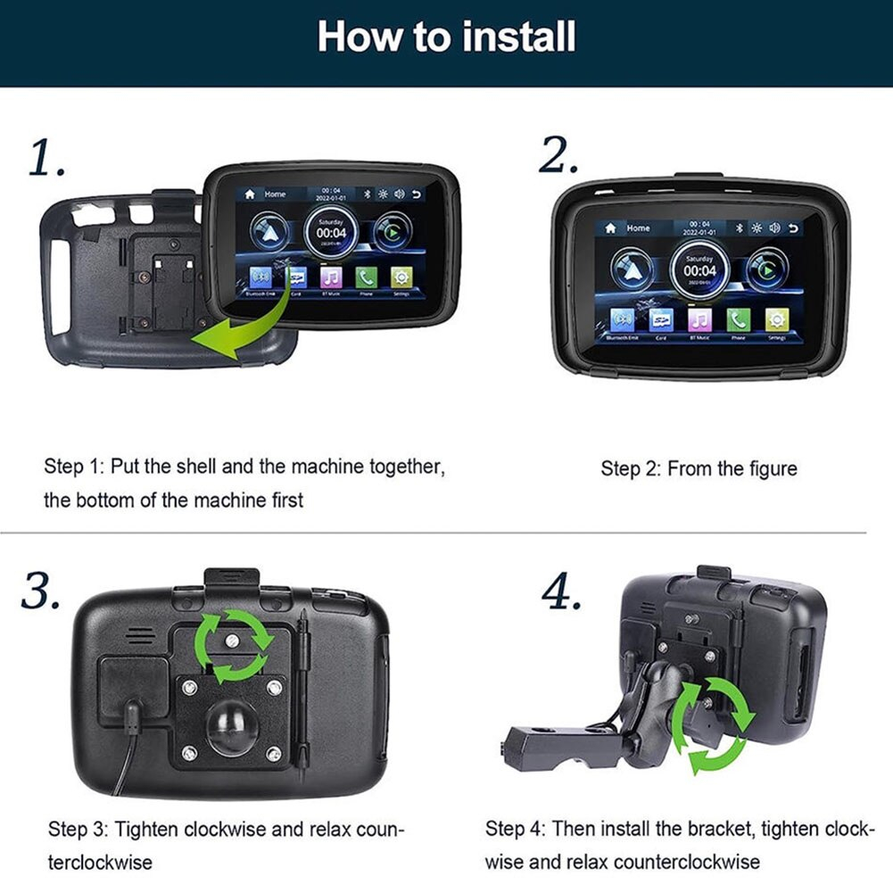 Sistem de navigatie GPS pentru Motocicleta, Ecran Tactil 5 inch, Impermeabil IPX7, Dual Bluetooth, TF/USB, WIFI [4]