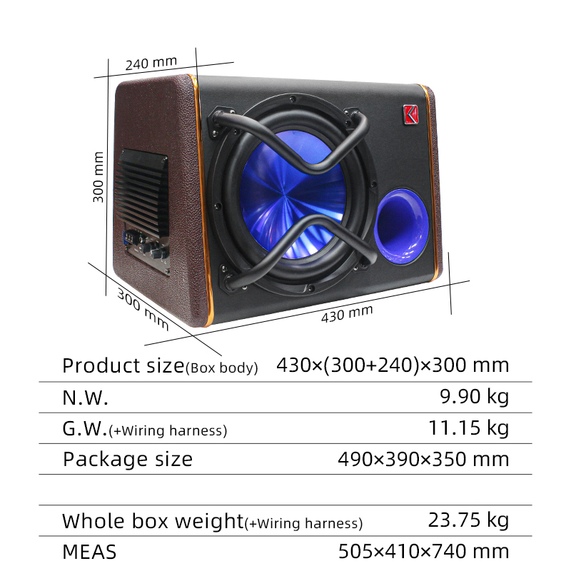 Subwoofer Kuerl 10 Inch, 1200W, 120W RMS, 4Ω [5]