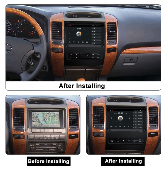 Navigatie dedicata Toyota Land Cruiser PradoLexus GX470 GX 470 J120 2002-2009, 12GB RAM 256GB ROM, Android 13, Rezolutie 2K, Display QLED, 9", DSP, Carplay, Android Auto, Internet [7]