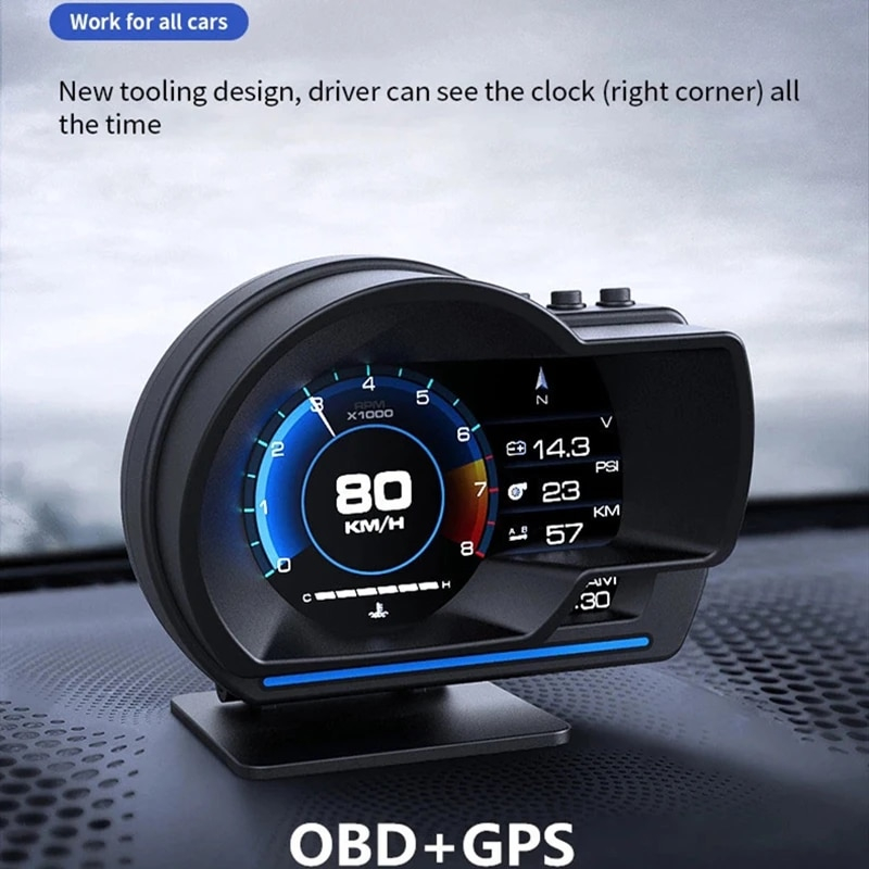 Vitezometru universal HUD pentru mașină OBD+GPS, afișaj inteligent cu alarmă de navigație [2]