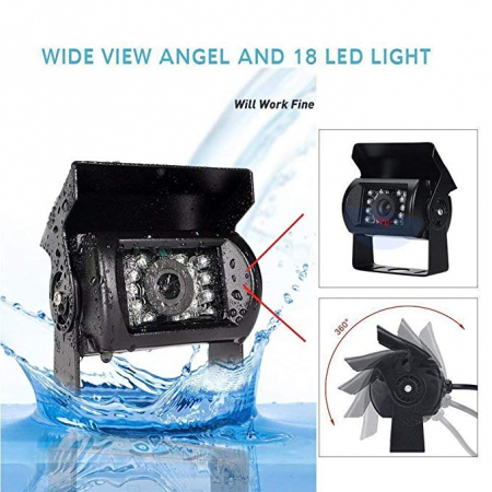 Kit marsarier Navi-it cu camera si display de 7" 12V, pentru Camioane, Autocare, Bus-uri, rezistenta la apa si praf, Wireless transmisie fara fir [10]