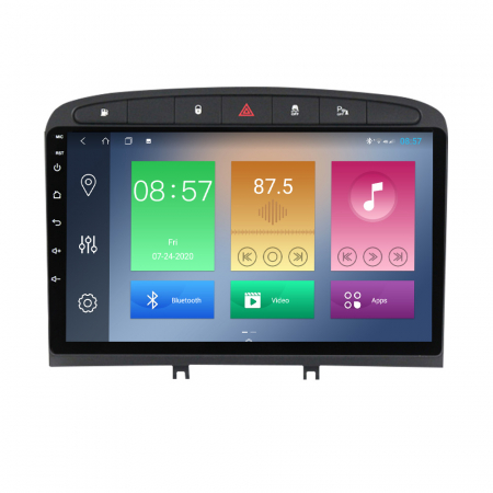 Navigatie dedicata Peugeot 408 Black, 4GB RAM 64GB ROM, Octacore, Android 13, Display QLED 9", DSP, Carplay, Android Auto, Internet, Youtube, Waze, WIFI, Bluetooth [2]
