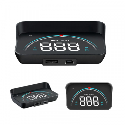 Afisaj head-up pe parbriz, OBD2/OBD, Alarma automata, Negru [1]