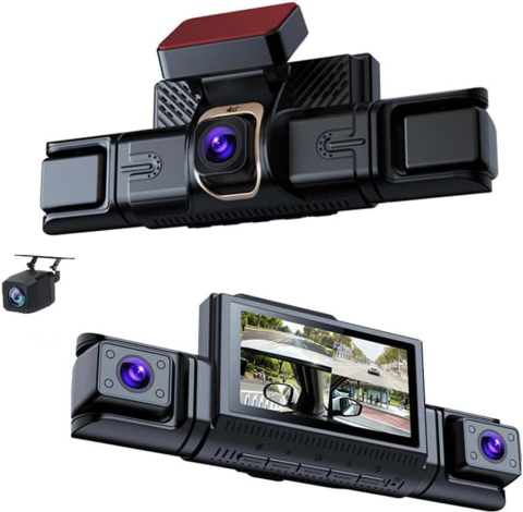 DVR( CAMERA TRAFIC) - Cameră auto 4G LTE 2K cu 4 canale, DVR panoramic 360°, camere frontale și spate, monitorizare de la distanță prin 4G, ADAS și BSD, control prin aplicație Wi-Fi, GPS cu urmărirea traseului și NightVisi