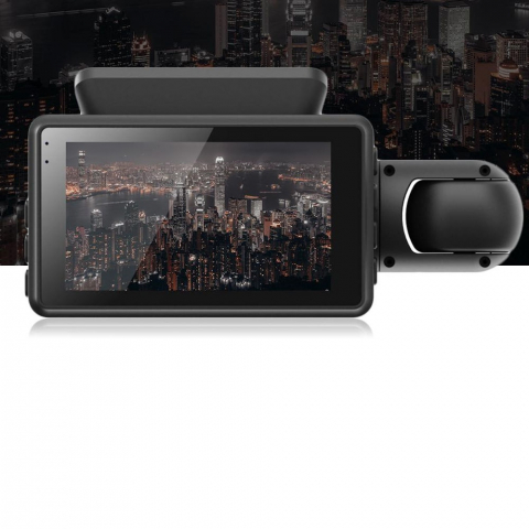 Camera video auto Full HD, DVR A68, 3 inch IPS, 2 cam, 5MP, Negru [3]