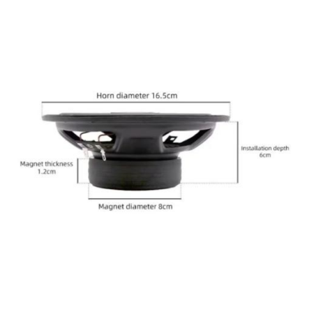 Set difuzoare coaxiale de 16.5 mm K-60B, frecventa de 55HZ-55KHZ, 90db, RMS 150W, Neagra [1]