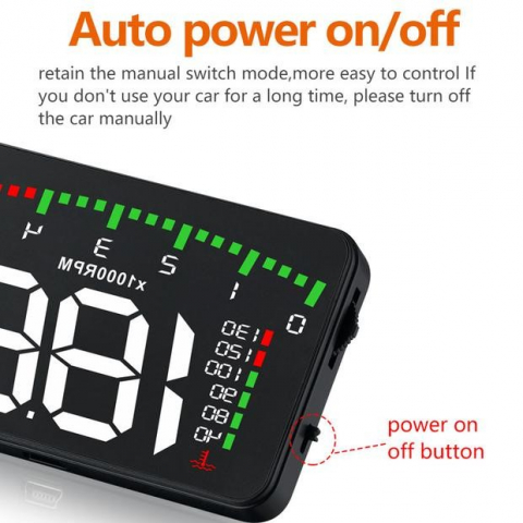 Ecran Head-Up Display, Proiector Parbriz, Afisare Multiple Informatii, Conexiune OBD2 [3]