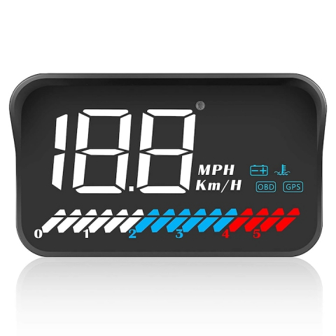 Diverse - HUD Auto, universal, 3,5 inchi, Vitezometru OBD2 Interfata GPS, Viteza, RPM motor, Avertizare de supraviteza, Masurare kilometraj, Modul GPS pentru toate vehiculele