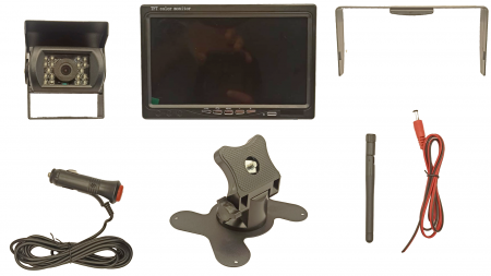 Camere Universale - Kit marsarier Navi-it cu camera si display de 7" 12V, pentru Camioane, Autocare, Bus-uri, rezistenta la apa si praf, Wireless transmisie fara fir