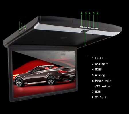 Monitor Auto Plafon Flip Down 17,3" ,Super Slim, HD, SD, USB, HDMI, FM [4]
