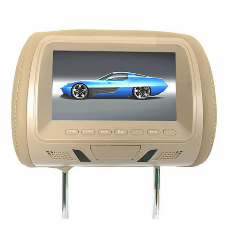 Monitoare Tetieră - Monitor pentru tetieră cu Display HD de 7 INCH, ecran TFT-LCD, suport USB, MP5 Player, sistem de operare windows, Bej