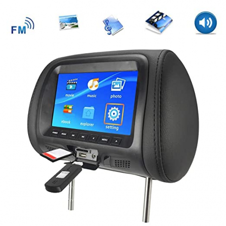 Monitor pentru tetieră cu Display HD de 7 INCH, ecran TFT-LCD, suport USB, MP5 Player, sistem de operare windows negru [3]