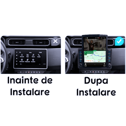 Navigati dedicata Dacia Logan 3, Stepway după 2021, Tesla Style, 8GB RAM 128GB ROM, Octacore, Android 13, Display QLED 10.25", DSP, Carplay&Android Auto, SIM 4G, Ventilator Activ [4]