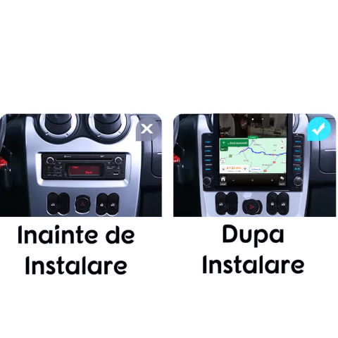 Navigati dedicata Dacia&Renault  2004-2009, Tesla Style, 8GB RAM 128GB ROM, Octacore, Android 13, Display QLED 10.25", DSP, Carplay&Android Auto, SIM 4G, Ventilator Activ [4]