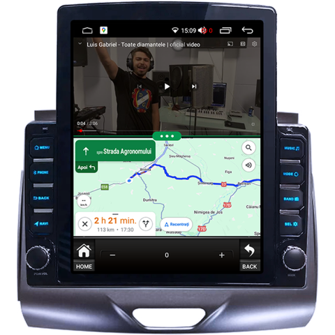 Ranger 2015-2020 - Navigati dedicata Ford Ranger 2015-2020, Tesla Style, 4GB RAM 64GB ROM, Quadcore, Android 13, Display QLED 10.25", DSP, Carplay&Android