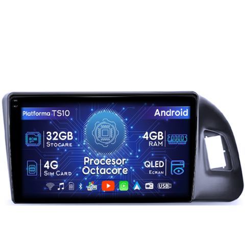 Audi - Navigati dedicata Q5 2010-2018, Chorus Ecran Rosu, 4GB RAM 32GB ROM, Octacore, Android 14, Display QLED 1K 9", DSP, Carplay&Android Auto, SIM 4G, Bluetooth, Ventilator Activ