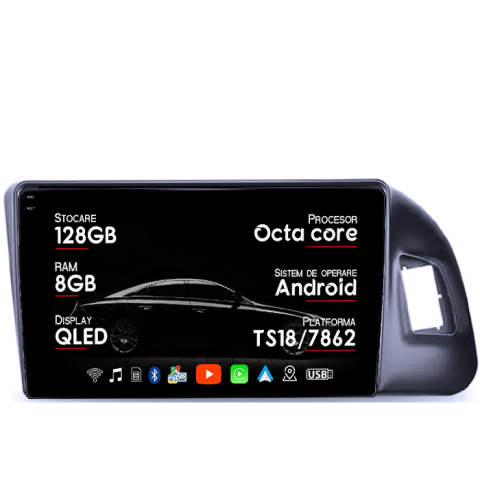 Navigatii Dedicate - Navigati dedicata Q5 2010-2018, Chorus Ecran Rosu, 8GB RAM 128GB ROM, Octacore, Platforma TS18, Android 13, Display QLED 10”, DSP, Carplay&Android Auto, SIM 4G
