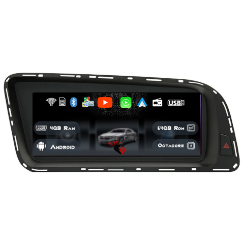 Navigatii Dedicate - Navigatie Dedicat Audi Q5 2008-2016, MMI 3G, 8.8', 4GB Ram, 64GB Rom, Android, Magazin Play, CarPlay, AndroidAuto, Youtube, Waze