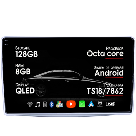 Navigatii Dedicate - Navigatie dedicata Alfa Romeo Mito 2008-2018, 8GB RAM 128GB ROM, Octacore, Platforma TS18, Android 14, Display QLED 9", Suporta camera 360", DSP, Carplay&Android Aut
