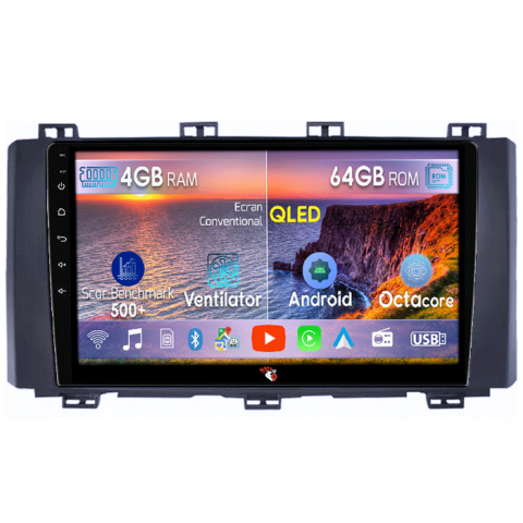 Seat - Navigatie dedicata Ateca 2016-2022, 4GB RAM 64GB ROM, Octacore, Android 14, Display QLED 9", DSP, Carplay&Android Auto, SIM 4G, Ventilator Activ
