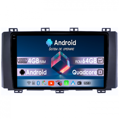 Seat - Navigatie dedicata Ateca 2016-2022, 4GB RAM 64GB ROM, Quad Core, Display 9" QLED 1K, Carplay&Android Auto, Android 14, Suport Camere AHD