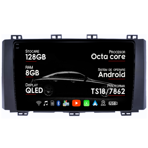 Ateca 2016-2022 - Navigatie dedicata Ateca 2016-2022, 8GB RAM 128GB ROM, Octacore, Platforma TS18, Android 14, Display QLED 9â, Suporta camera 360Âş, DSP, Carplay&Android Auto, SIM 4G, Ventilator Activ