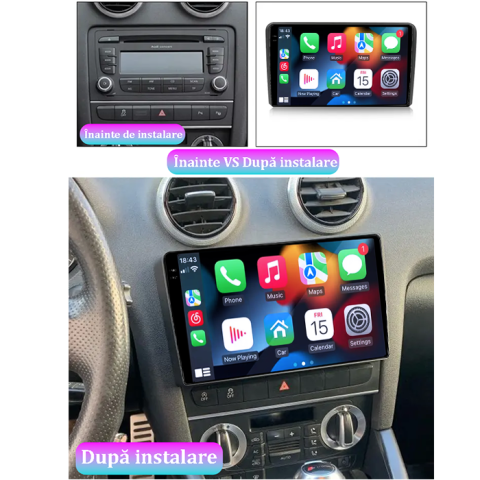 Navigatie dedicata Audi A3 2003-2013, 4GB RAM 64GB ROM, Procesor Qualcomm Octacore, Android 14, Rezolutie 2K, Display QLED 9", DSP, Carplay&Android Auto, SIM 4G [6]