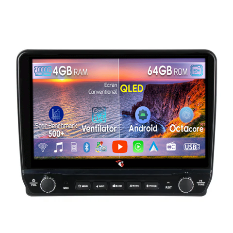 Audi A4 - Navigatie dedicata Audi A4 cu butoane rotative model 2024, 4GB RAM 64GB ROM, Quadcore, Android 13, Display QLED 9", DSP, Carplay, Android Auto, Internet, Youtube, Waze, WIFI, Bluetoot
