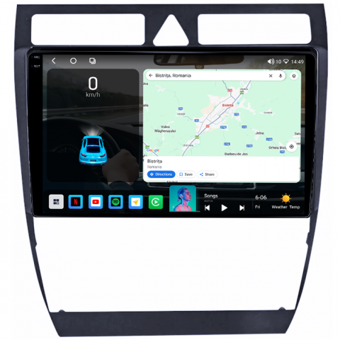 Navigatie dedicata Audi A6 1997-2005, 4GB RAM 64GB ROM, Octacore, Android 14, Display QLED 1K 9", Carplay&Android Auto, SIM 4G, Ventilator Activ [1]