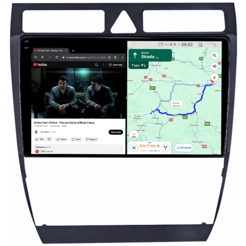 Navigatie dedicata Audi A6, C5 1997-2004, 4GB RAM 64GB ROM, Quadcore, Android 14, Display QLED 1K, 9", DSP, Carplay&Android Auto, , Suport Camere AHD [4]