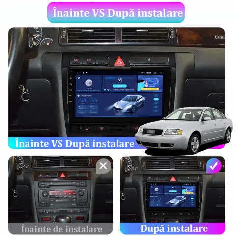 Navigatie dedicata Audi A6, C5 1997-2004, 8GB RAM 128GB ROM, Octacore, Platforma TS18, Android 13, Display QLED 9”, Suporta camera 360º, DSP, Carplay&Android Auto, SIM 4G, Ventilator Activ [4]