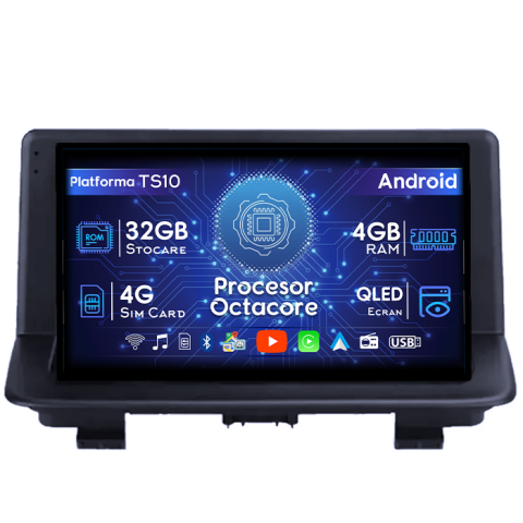 Audi Q3 - Navigatie dedicata Audi Q3 2011 - 2018, 4GB RAM 32GB ROM, Octacore, Android 14, Display QLED 1K 9", DSP, Carplay&Android Auto, SIM 4G, Bluetooth, Ventilator Activ