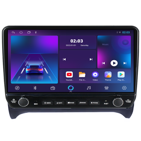 Navigatie dedicata Audi  TT, Tesla cu butoane rotative model 2024, 4GB RAM 64GB ROM, Procesor Quadcore, Android 14, Display QLED 10", DSP, Carplay&Android Auto [4]