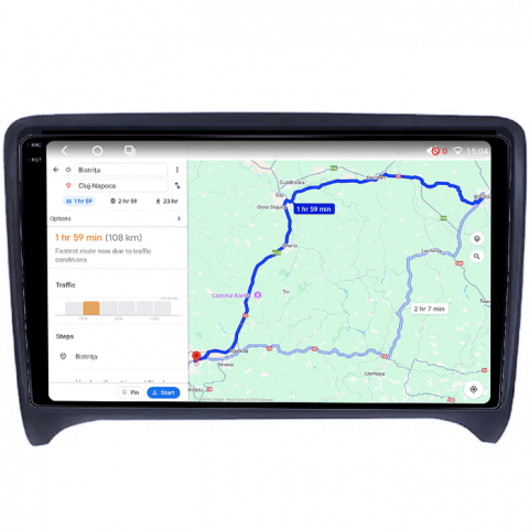 Navigatie dedicata Audi TT 2006-2015, 4GB RAM 64GB ROM, Octacore, Android 14, Display QLED 1K 9", Carplay&Android Auto, SIM 4G, Ventilator Activ [4]