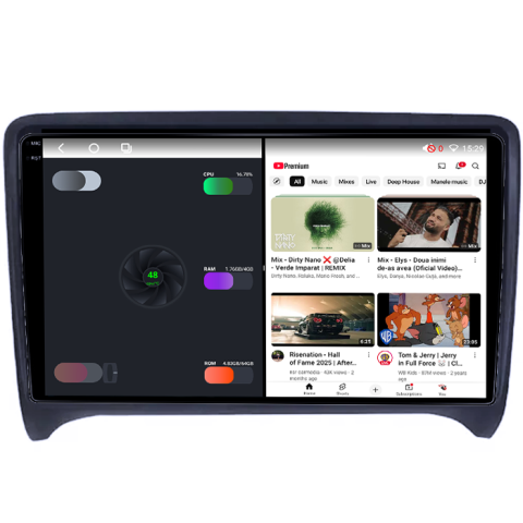 Navigatie dedicata Audi TT 2006-2015, 4GB RAM 64GB ROM, Procesor Qualcomm Octacore, Android 14, Rezolutie 2K, Display QLED 9", DSP, Carplay&Android Auto, SIM 4G [3]