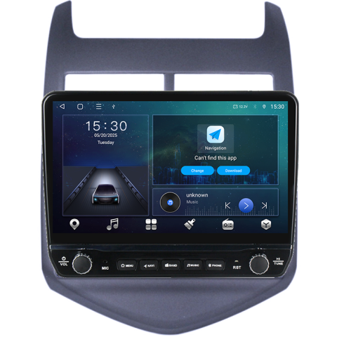 Navigatie dedicata Aveo 2011-2015 Tesla cu butoane rotative model 2024, 4GB RAM 64GB ROM, Procesor Quadcore, Android 14, Display QLED 10", DSP, Carplay&Android Autoze , WI-FI [8]