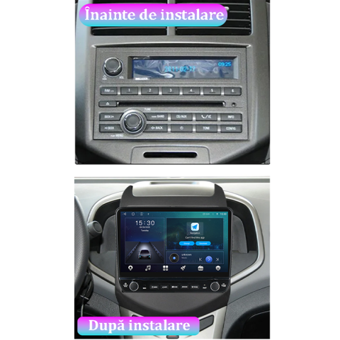 Navigatie dedicata Aveo 2011-2015 Tesla cu butoane rotative model 2024, 4GB RAM 64GB ROM, Procesor Quadcore, Android 14, Display QLED 10", DSP, Carplay&Android Autoze , WI-FI [1]