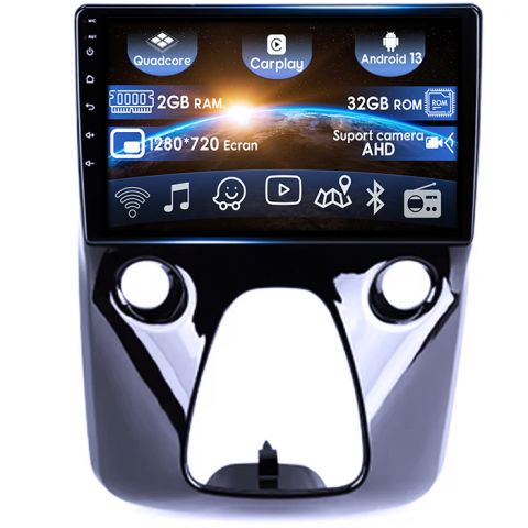 Aygo 2014-2022 - (Resigilata) Navigatie dedicata Aygo 2012-2020, 2GB RAM 32GB ROM, Quad Core, Display 10" IPS Full HD, Carplay, Android 13, , Suport camere AHD