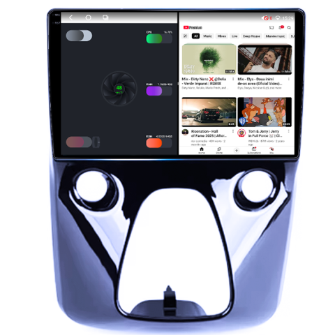 Navigatie dedicata Aygo 2012-2020, 8GB RAM 128GB ROM, Octacore, Platforma TS18, Android 14, Display QLED 10", Suporta camera 360", DSP, Carplay&Android Auto, SIM 4G, Ventilator Activ [2]