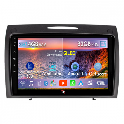 Mercedes-Benz - Navigatie dedicata BENZ SLK 2006-2010, 4GB RAM 32GB ROM, Octacore, Android 14, Display QLED 1K 9", DSP, Carplay&Android Auto, SIM 4G, Bluetooth, Ventilator Activ