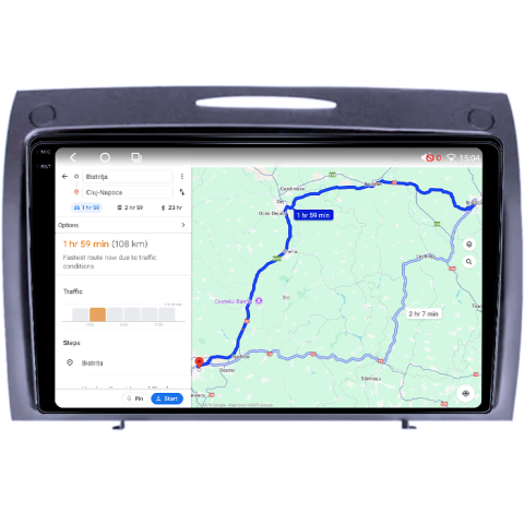 Navigatie dedicata BENZ SLK 2006-2010, 4GB RAM 64GB ROM, Procesor Qualcomm Octacore, Android 14, Rezolutie 2K, Display QLED 9", DSP, Carplay&Android Auto, SIM 4G [4]